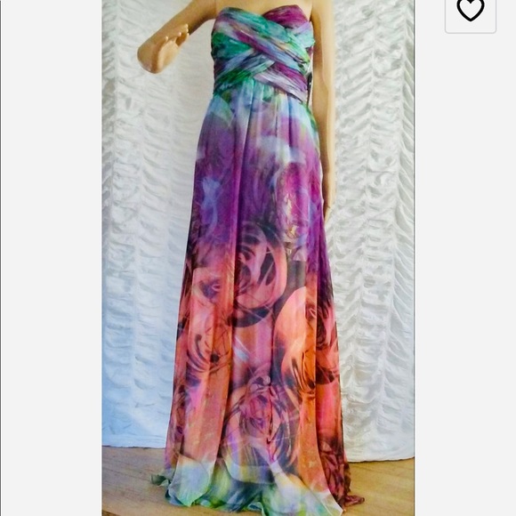 Faviana Dresses & Skirts - Faviana Couture multi color strapless maxi dress
